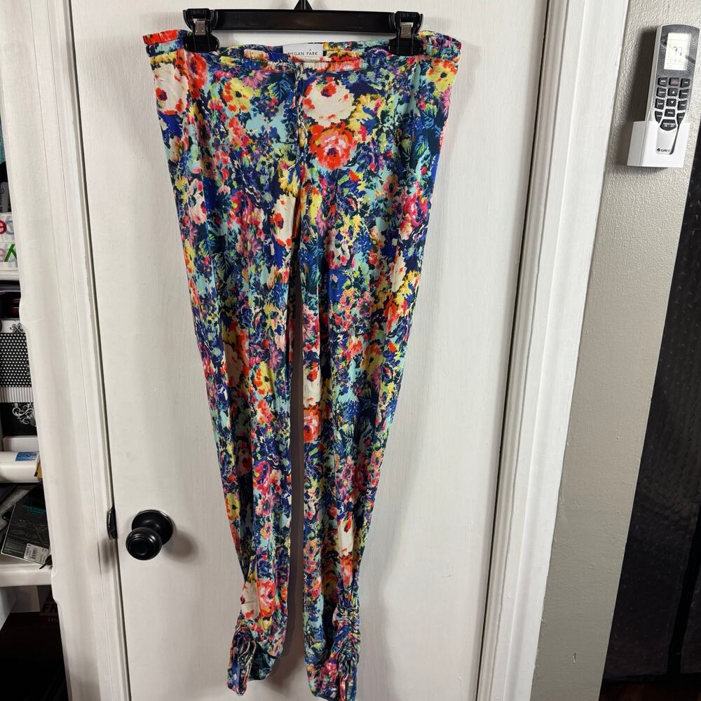 Megan Park 100% Silk Floral Drawstring Pants | Size 0 | Boho Luxe - Picture 2 of 8